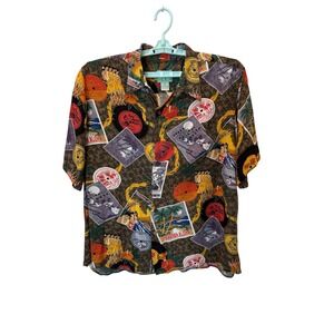 Reyn Spooner Hawaiian Aloha Shirt XL Vacation Records Music Print